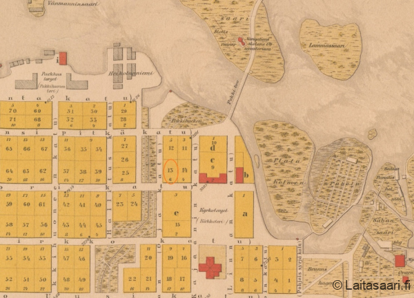 Karta öfver Uleåborgs stad 1876