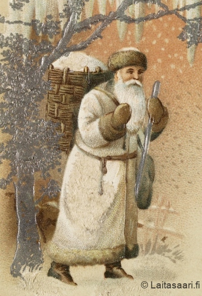 Wanha joulukortti - joulupukki