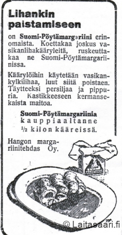 Margariinimainos samassa Kaleva-lehdessä