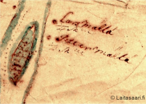 Määtän taloja ja Määtän saari (1739)