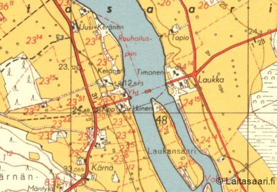 Peruskartta Laukasta vuodelta 1951